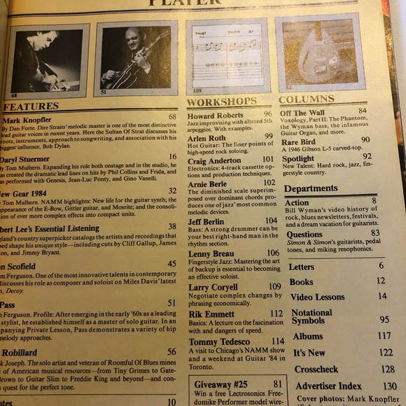 Vintage Guitar Player Magazines 1980s Clapton  Knopfler Springsteen no records - Picture 4 of 15